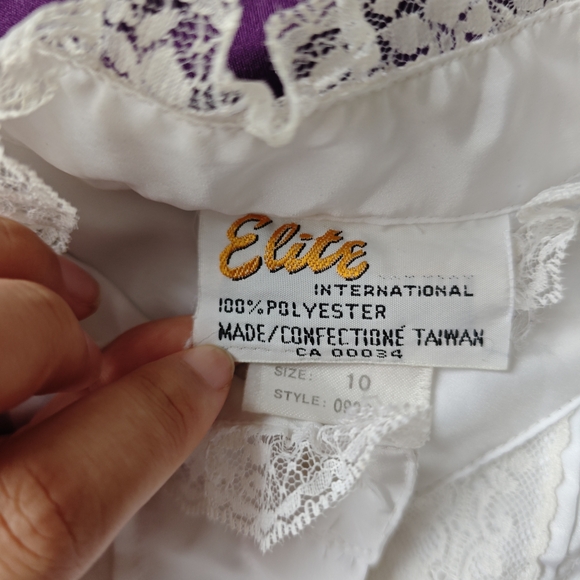 VTG Elite Elegant Edwardian style White Blouse with Lace Details - Picture 4 of 6